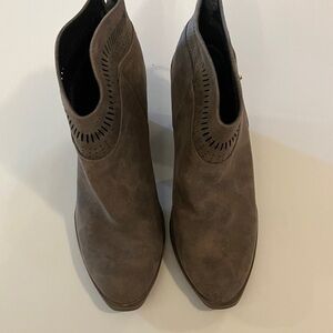 Qupid Taupe Ankle Booties